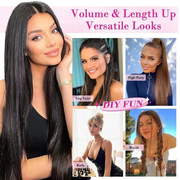 Hair Extensions, 11PCS Clip in Hair Extensions 28" Long Straight hair extensions - Picture 4 of 6